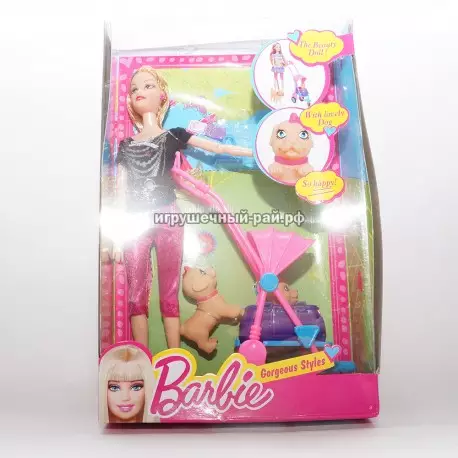 Кукла с коляской Барби 703