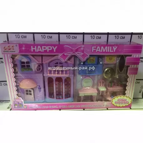 Кукольный домик с мебелью Счастливая семья 8123-A2