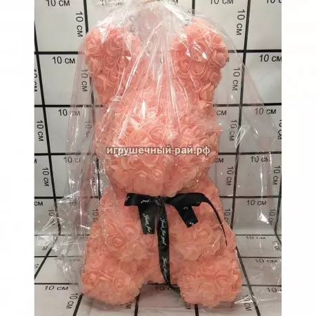 Кролик из роз "Мишка из роз" (ассортимент, 50 см) в упаковке 50cm