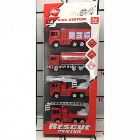 Машинки Пожарная техника (набор из 4 шт) 828-1D