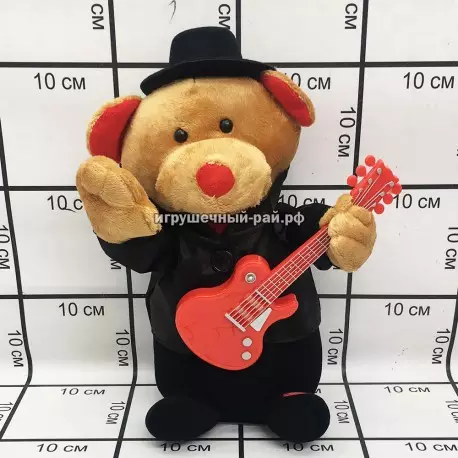 Мягкая игрушка Мишка с гитарой (интерактивный) 123-17