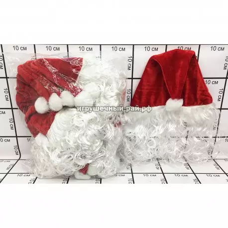 Шапка Дед Мороза в упаковке 12 шт HX052
