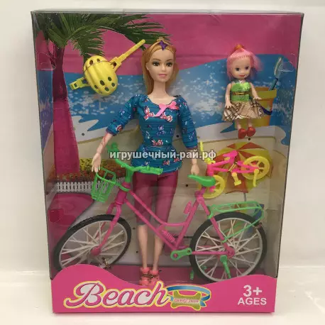 Кукла с ребенком и велосипедом CX05-1