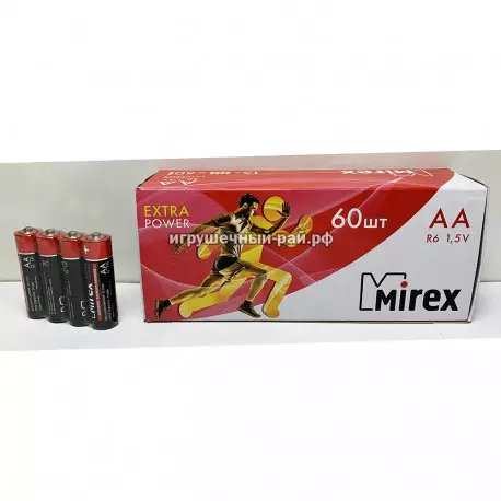Батарейки Мирекс (солевые, АА) в боксе 60 бат. MIREX-R6-AA