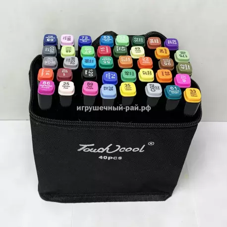 Маркеры для скетчинга (набор из 40 цветов) в сумочке и подставке M-40