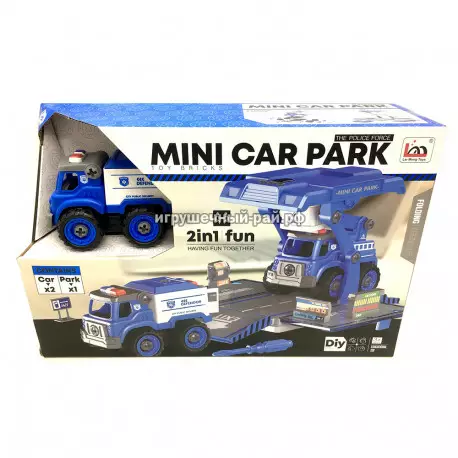 Конструктор Машинка с отверткой "Полиция" (ассортимент, цена за 1 шт) LM9028-2