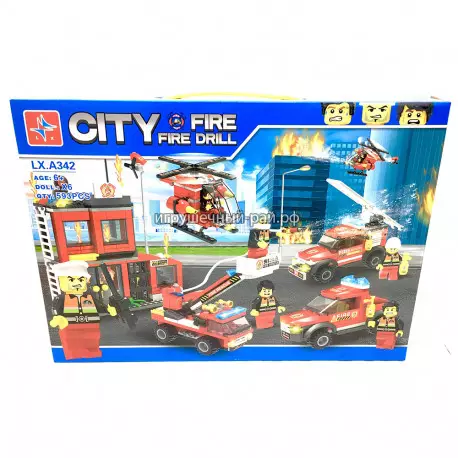 Конструктор Сити - Пожарная часть (LX, 593 дет) LXA342