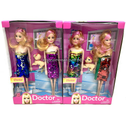 Куклы Барби Доктор с собачкой (набор из 2 кукол, ассортимент, цена за 1 набор) JF84H