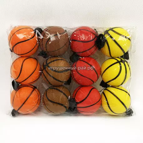 Мячики Баскетбол в упаковке 12 шт