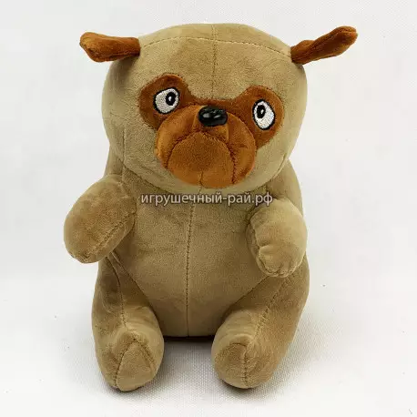 Мягкая игрушка Собачка Мопс (коричневый)