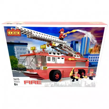Конструктор Сити "Пожарная машина" (Cogo, 424 дет) 3615