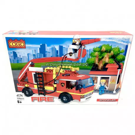 Конструктор Сити - Пожарная машина (Cogo, 328 дет) 4174