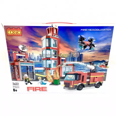 Конструктор Сити "Пожарная машина" (Cogo, 616 дет) 3622
