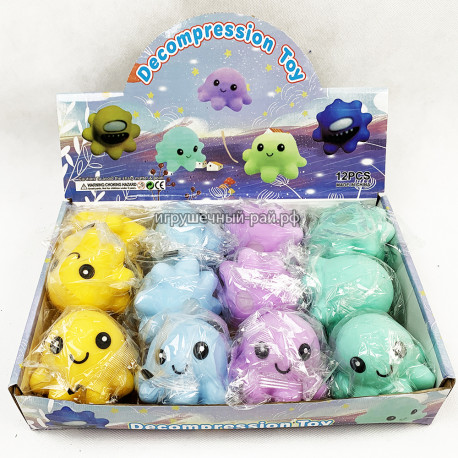 Игрушка антистресс Осьминог (бокс из 12 шт) 2021-643
