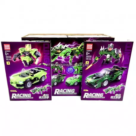 Конструктор Машина трансформер (Quan guan, ~185 дет) бокс из 8 шт 100156