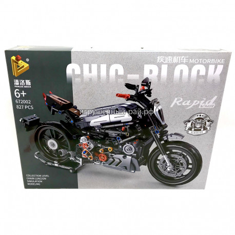 Конструктор Техник Мотоцикл (Panlos brick, 827 дет) 672002