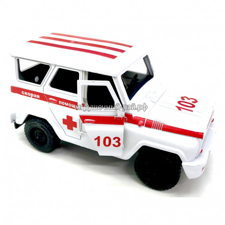 Машинка - моделька Скорая помощь (пластик) J0097R-8