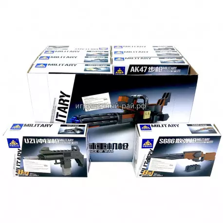 Конструкторы Оружие (Kazi, ~58+ дет) бокс из 16 шт KY88005