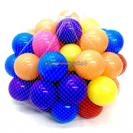Мячики для сухого бассейна (диаметр 6,5 см) в сетке 50 шт DHYQ