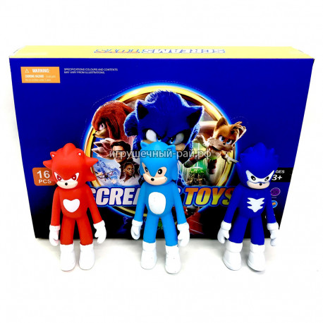 Антистресс игрушка - Соник (15 см) бокс из 16 шт LK3083A