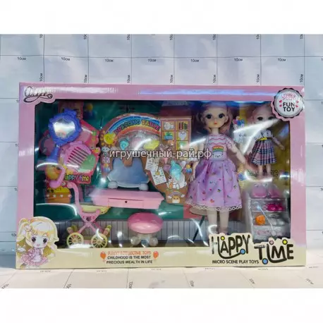 Набор мебели и аксессуаров с куклой (Happy time) 2027-12