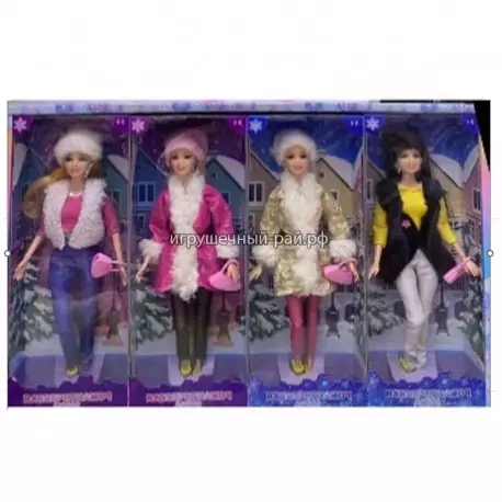 Куклы Барби в зимней одежде (30 см) бокс из 4 шт WAPX328B