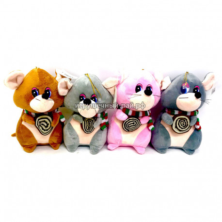 Мягкая игрушка - Мышка с клубникой упаковка из 12 шт 1209-3