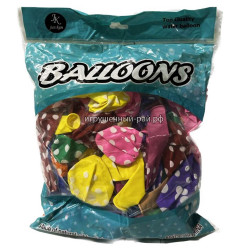 Воздушные шарики в горошек (надувные) в упаковке 100 шт QI-02