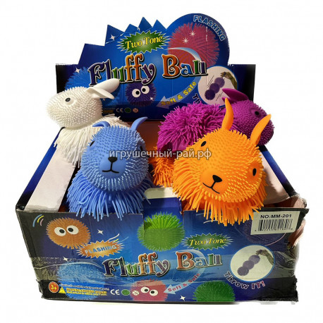 Резиновая мялка антистресс Кролик светящийся (свет, 19 см) бокс из 20 шт MM-201