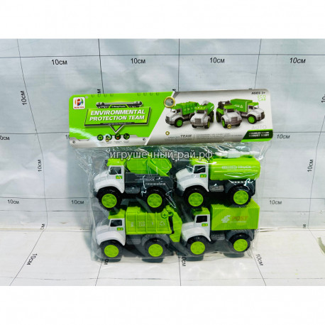 Машинки Утилизация спецтехника (набор из 4 шт) в упаковке BJ656A