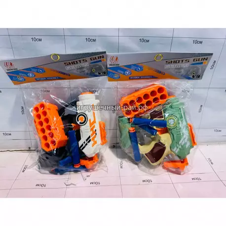 Набор бластер с мягкими пулями в упаковке (ассортимент) 7008A