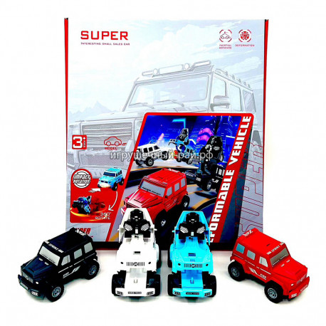 Инерционные машинки - трансформеры (12*7 см) бокс из 12 шт BY811-5A