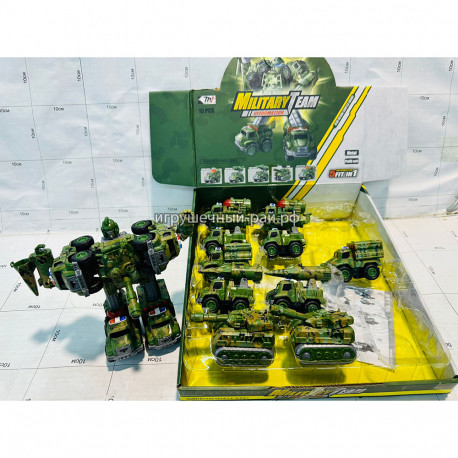Машинки трансформеры Военная техника бокс из 15 шт 0783-385