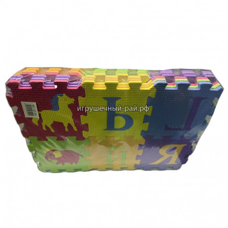 Детский коврик-пазл - Изучаем буквы, животных. DZ-003