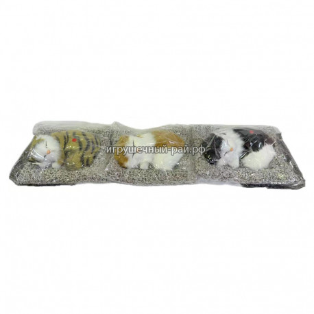 Мягкая игрушка Спящий котик (звук, 16 см) упаковка из 12 шт DW-007A