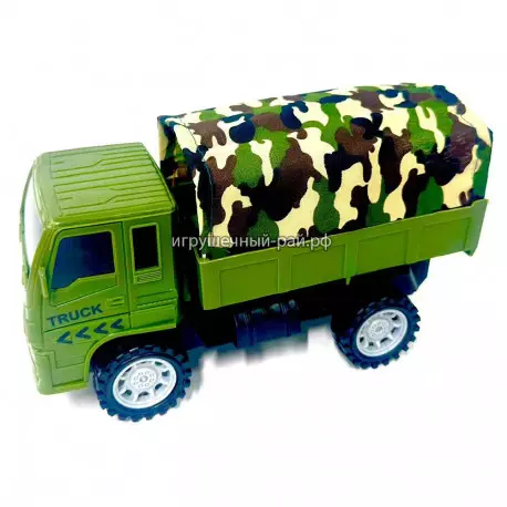 Машинка инерционная Грузовик военный фургон с тентом 024-1