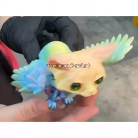 Подвижная 3D игрушка Кот с крыльями (15 см)