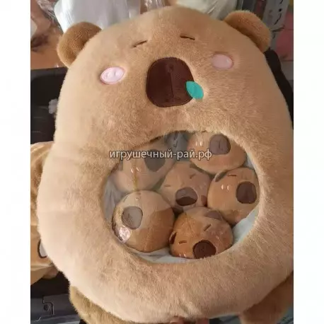 Заготовка - Мягкая игрушка Капибара с детенышами (30 см)