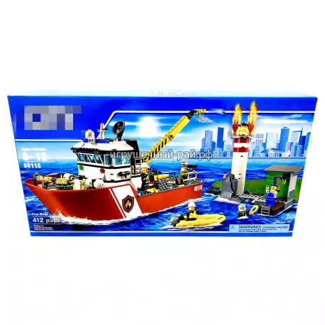 Конструктор Сити - Пожарный катер (412 дет) 66116