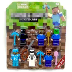 Фигурки для конструктора Майнкрафт (набор из 6 шт) на блистере 22617