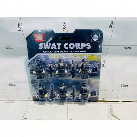 Фигурки для конструктора Сити - Спецназ (набор из 6 шт) на блистере 33407