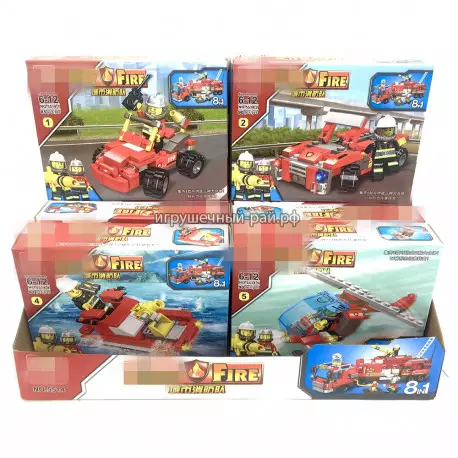 Конструкторы Сити Пожарные (ZHBO, ~85 дет) бокс из 8 шт 5514