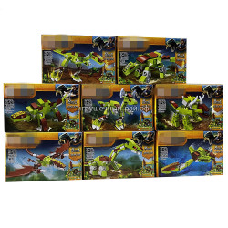 Конструкторы Динозавры (Elephant, 8 видов, ~48 дет) бокс из 16 шт JX1216