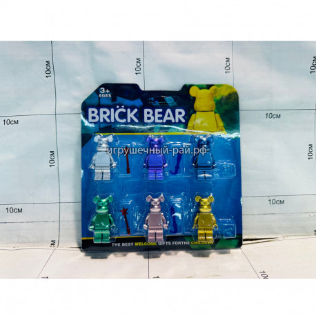 Фигурки Bearbrick медведи для конструктора (набор из 6 шт) на блистере 22647