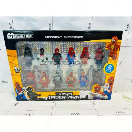 Фигурки Человек Паук для конструктора (набор из 12 шт) в коробке 22643