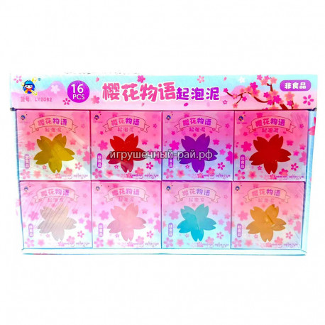 Лизун квадрат бокс из 16 шт LY2082