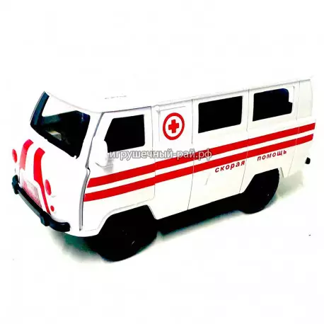 Машинка буханка Скорая помощь (пластик) J0091R-8