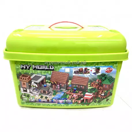Конструктор Майнкрафт - Деревня и дом на дереве (Lele, 1516 дет) в чемодане 33068