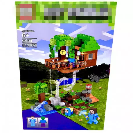 Конструктор Майнкрафт - Подвесной деревянный дом (PRCK, 377 дет) 63130