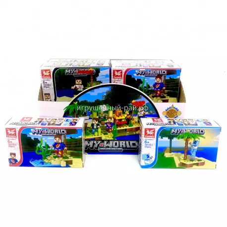 Конструкторы Майнкрафт (Tenma, 6 видов, ~32 дет) бокс из 12 шт TM7006